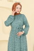 Zincir Desenli Helen Elbise 4086PM271-MS Mint - Thumbnail