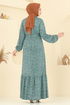 Zincir Desenli Helen Elbise 4086PM271-MS Mint - Thumbnail