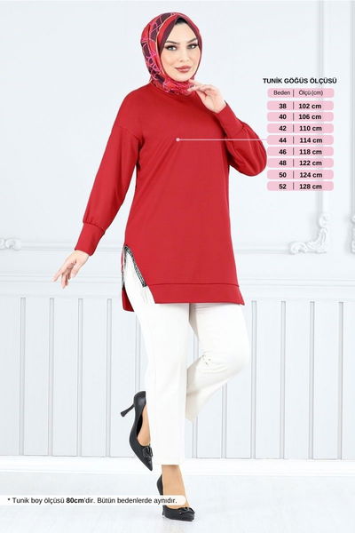 MRV A.Y.D. - Zincir Detaylı Tunik 7220AYD969-M Kırmızı