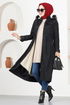 Zippered Coat Black EMO7015 - Thumbnail