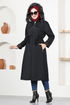 Zippered Coat Black EMO7015 - Thumbnail