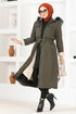 Zippered Coat Khaki EMO7015 - Thumbnail