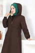 Zippered Coat MSL2044 Brown - Thumbnail