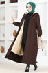 Zippered Coat MSL2044 Brown - Thumbnail