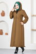 Zippered Coat MSL2044 Taba - Thumbnail