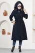 Zippered Coat Navy blue EMO7015 - Thumbnail