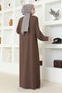 Zippered Ferace OZA1008 Brown - Thumbnail