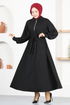 Zippered Knitwear Dress END5556 Black - Thumbnail