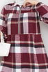 Zippered Plaid Tunic Burgundy EFS1931 - Thumbnail