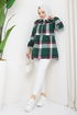 Zippered Plaid Tunic Emerald EFS1931 - Thumbnail