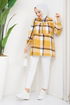 Zippered Plaid Tunic Mustard EFS193 - Thumbnail