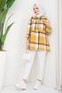 Zippered Plaid Tunic Mustard EFS193 - Thumbnail