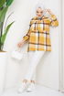 Zippered Plaid Tunic Mustard EFS193 - Thumbnail