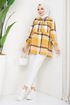 Zippered Plaid Tunic Mustard EFS193 - Thumbnail