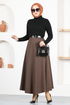 Zippered Skirt MSL8170 Brown - Thumbnail