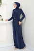 Zubehör Knopfleiste Silbrig Abendkleid 3010BSS1025-M Laci - Thumbnail