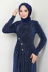 Zubehör Knopfleiste Silbrig Abendkleid 3010BSS1025-M Laci - Thumbnail